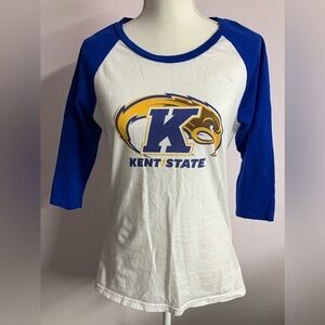 Port & Co. Kent State Women’s T-Shirt, Medium, Blue/White, Collegiate